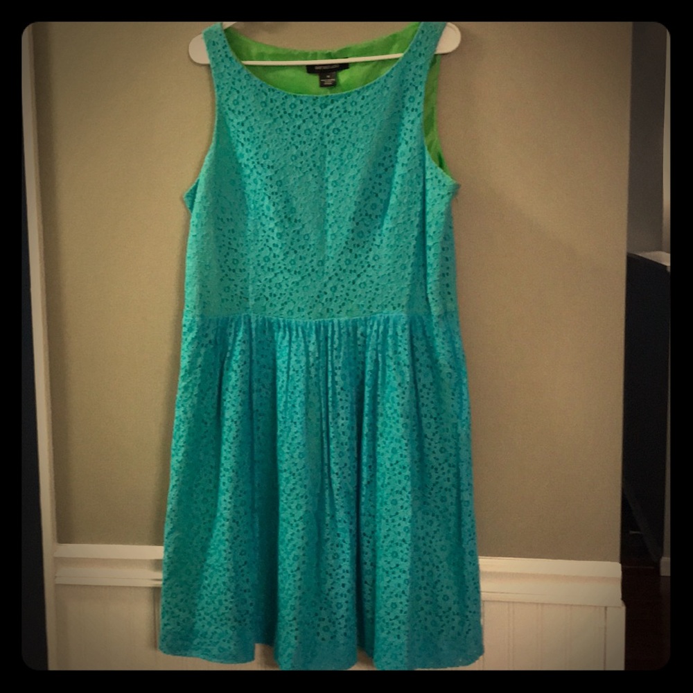 Blue & Lime Green Dress